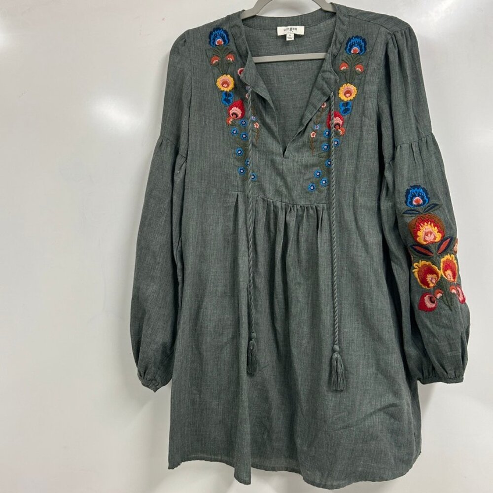 Umgee Boho Embroidered Cottage Core Peasant Floral Renaissance Fair Top